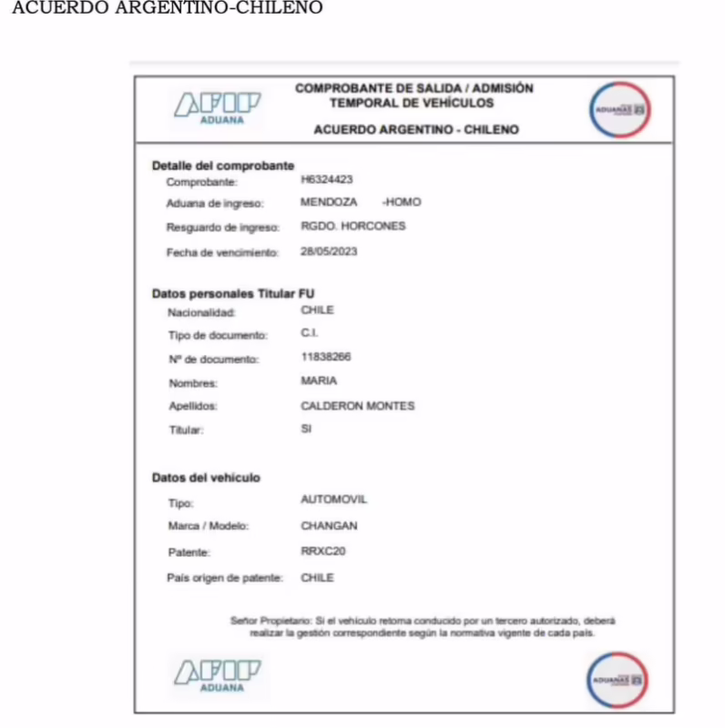 ¿Qué pide la Aduana chilena para ingresar a Chile?