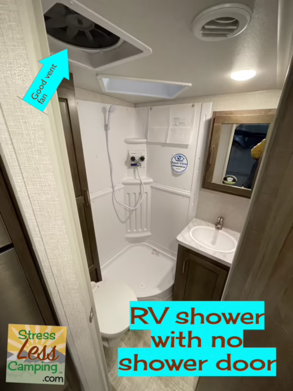 How long does hot water last in a camper shower?