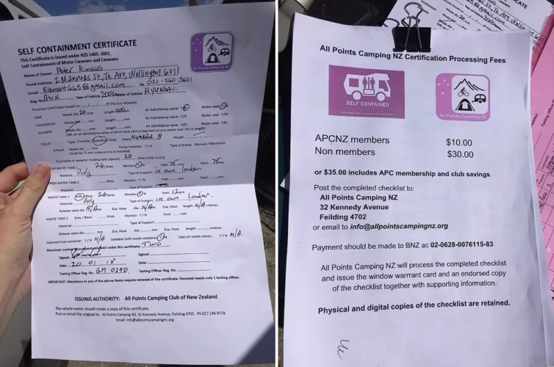 How much does self-containment certification cost NZ?