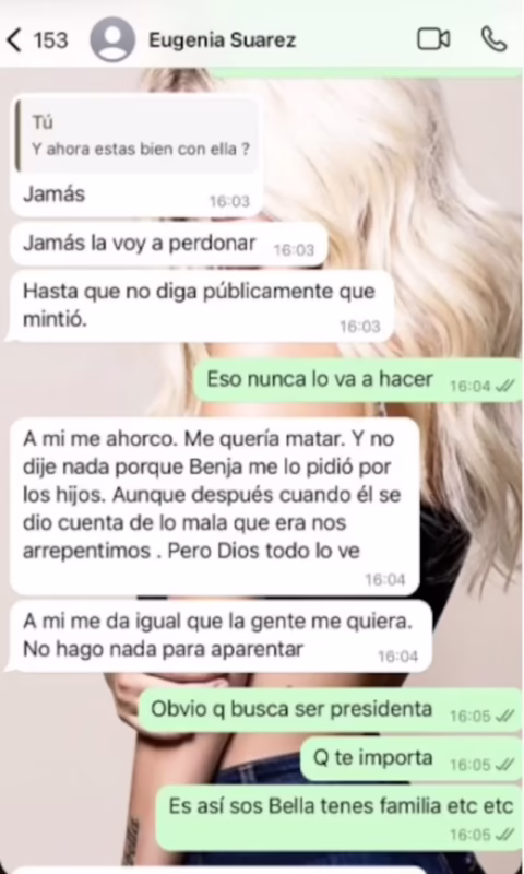 ¿Qué chat mostró Pampita?