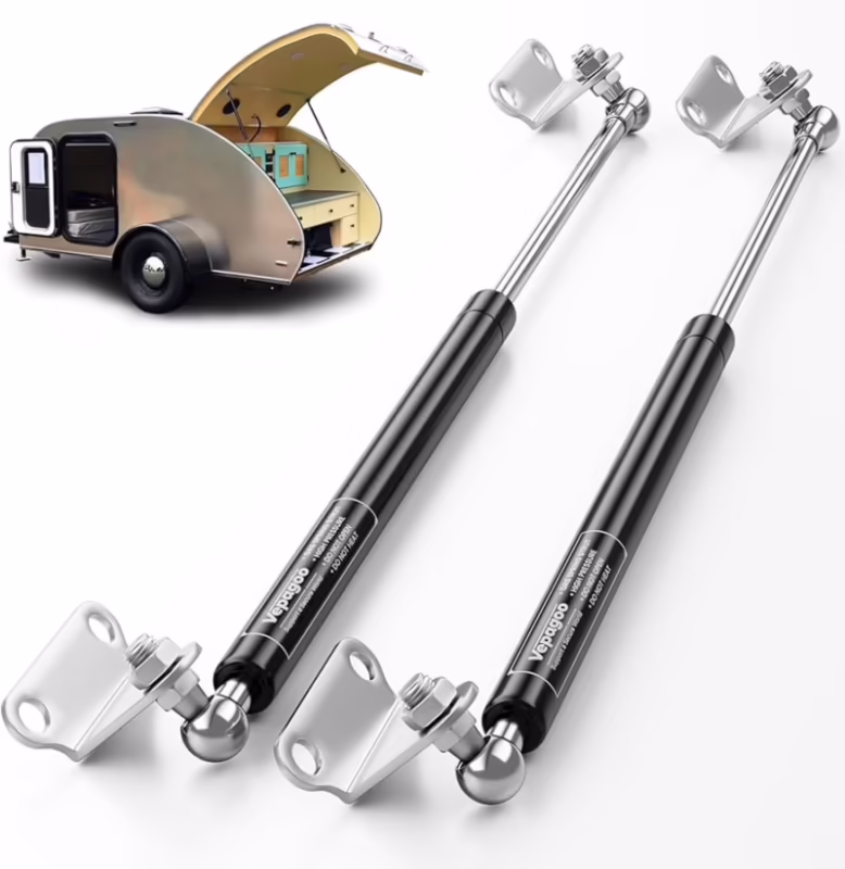 How to fit gas struts to a camper trailer?