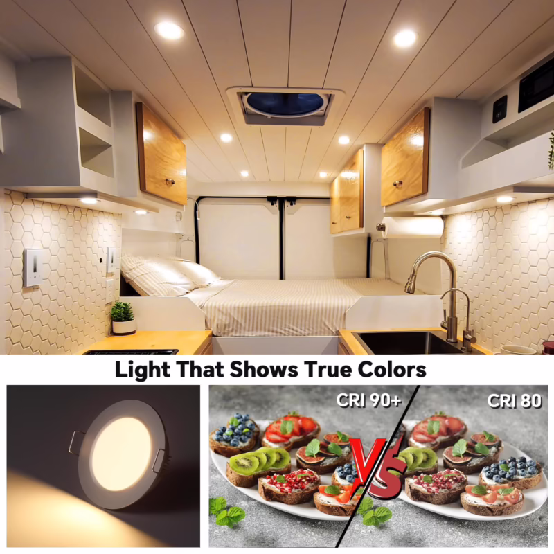 What are the three types of ceiling lights?