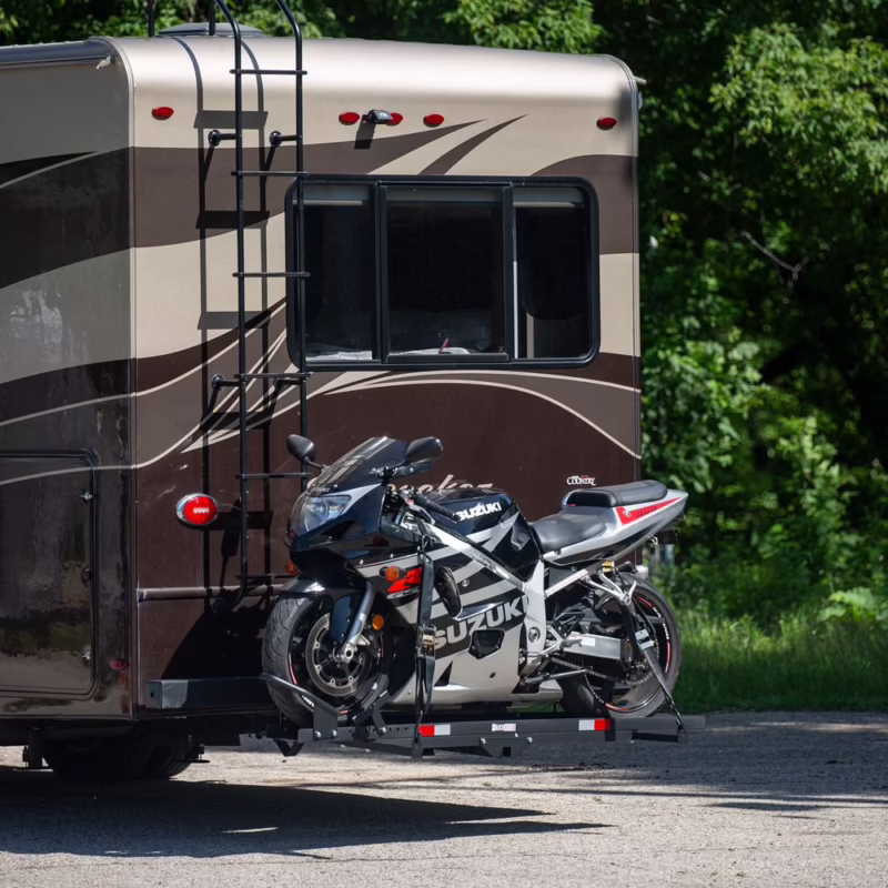 How to carry a motorcycle on a motorhome?