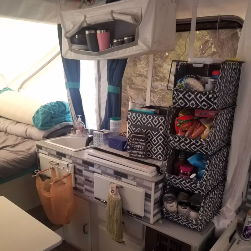 What size storage unit for pop-up camper?