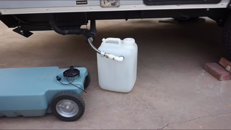 How to get rid of grey water in RV?